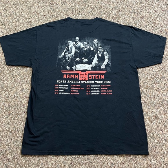 🎸 '22 Rammstein Band Borth American Stadium Tour 2 Side With Tags UNWORN T Shirt - Picture 2 of 12